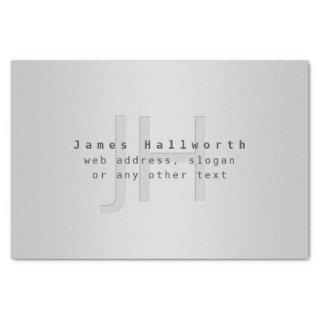 Modern Editable Name & Slogan | Grey Gradient  Tissue Paper