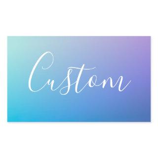 Modern Editable Script Writing | Colorful Ombre Rectangular Sticker