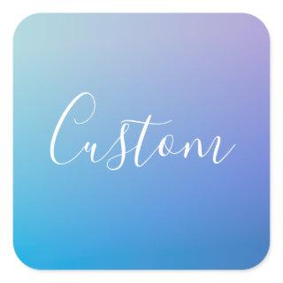 Modern Editable Script Writing | Colorful Ombre Square Sticker