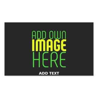 MODERN EDITABLE SIMPLE BLACK IMAGE TEXT TEMPLATE RECTANGULAR STICKER