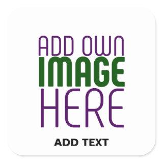 MODERN EDITABLE SIMPLE WHITE IMAGE TEXT TEMPLATE SQUARE STICKER