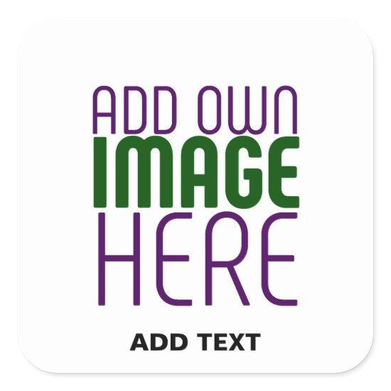 MODERN EDITABLE SIMPLE WHITE IMAGE TEXT TEMPLATE SQUARE STICKER