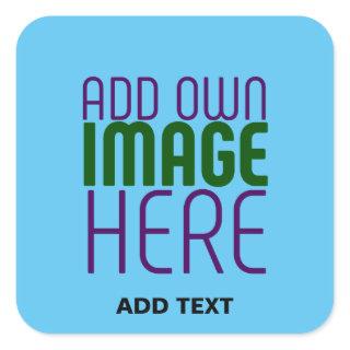 MODERN EDITABLE SWAG SKY BLUE IMAGE TEXT TEMPLATE SQUARE STICKER