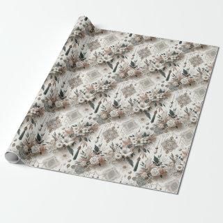 Modern Elegance Wedding Pearl and Lace Gift Wrap