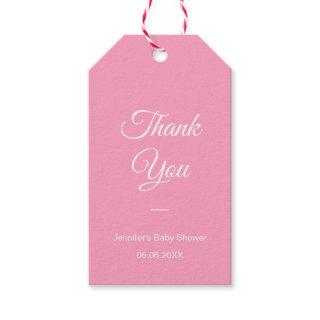 Modern Elegant Baby Shower Thank You Blush Pink Gift Tags