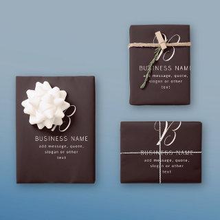 Modern Elegant Business Name Monogram | Dark Brown  Sheets