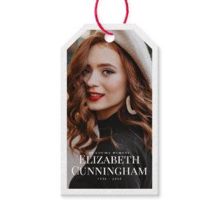 Modern Elegant Chic Photo Memorial Thank You Gift Tags