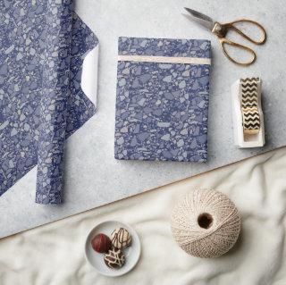 Modern Elegant Dark Blue Terrazzo Effect Tile