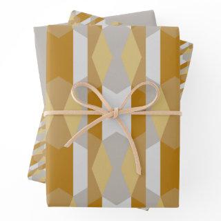 Modern Elegant Geometric Gold, Grey  Sheets