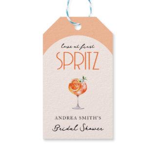 Modern Elegant Love at First Spritz Bridal Shower  Gift Tags
