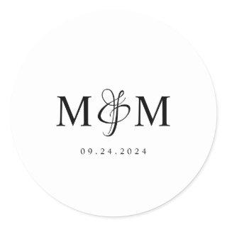 Modern Elegant Monogram Wedding Envelope Seal