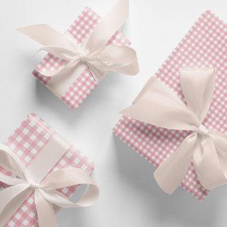 Modern Elegant Peach Pink Gingham Check Pattern   Sheets