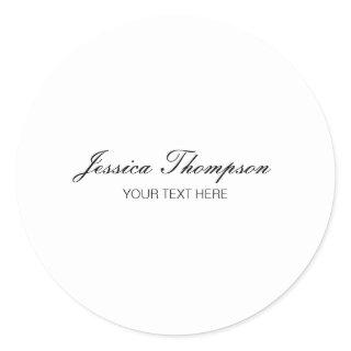 Modern Elegant Plain Simple Professional Classic Round Sticker