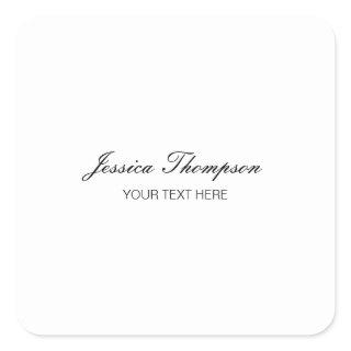 Modern Elegant Plain Simple Professional Square Sticker