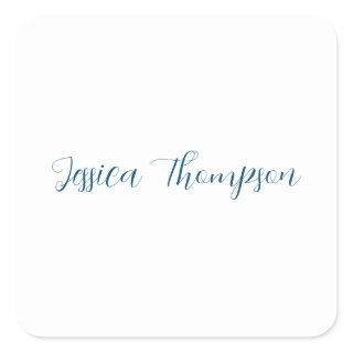 Modern Elegant Plain Simple Professional Square Sticker