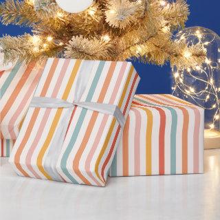 Modern Elegant Retro Colorful Stripes Pattern