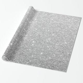 Modern Elegant Shiny Metallic Silver Glitter Gray