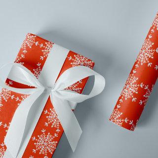 Modern elegant snowflakes pattern red Christmas
