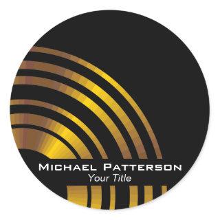 Modern Executive Circles Professional Personalized Classic Round Sticker