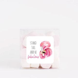 Modern Exotic Stand Tall And BE Fabulous Flamingo Square Sticker