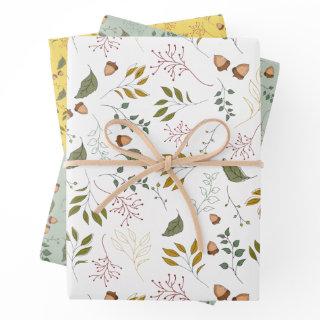 Modern Fall Acorn and Autumn Leaves  Sheets