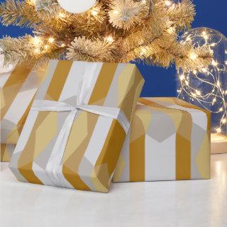 Modern Fancy Geometric Gold and Silver Grey