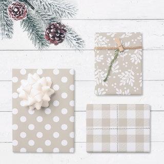 Modern Farmhouse Beige Holiday Gift  Sheets