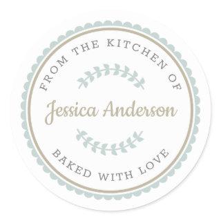 Modern Farmhouse Personalized Baking Gift Classic Round Sticker