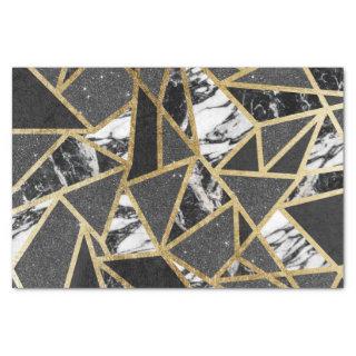 Modern Faux Gold Glitter Marble Geometric Triangle Tissue Paper