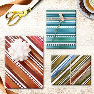 Modern Festive Abstract Striped Pattern  Sheets