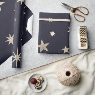 Modern Festive Black Gold Star Roll