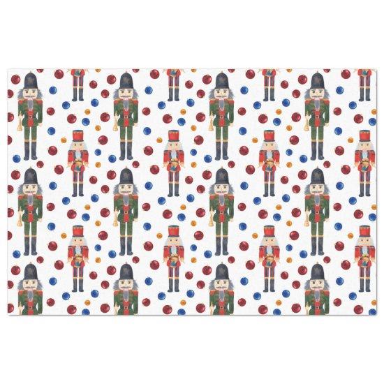 Modern Festive Christmas Nutcracker Tiled Tissue Paper