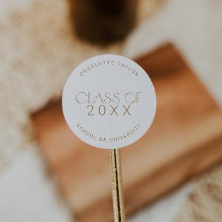 Modern Fete Gold Class Year Graduation Classic Round Sticker