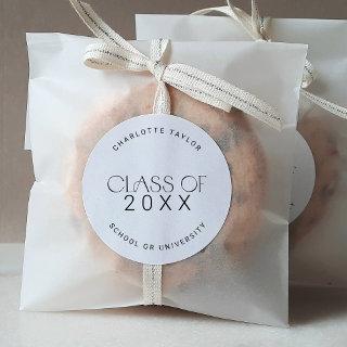 Modern Fete | Minimal Class Year Graduation Classic Round Sticker