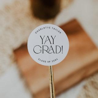 Modern Fete | Minimal Yay Grad Graduation Sticker