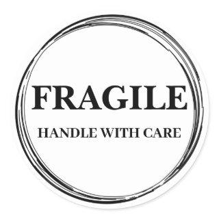 Modern Fragile Label Round Sticker