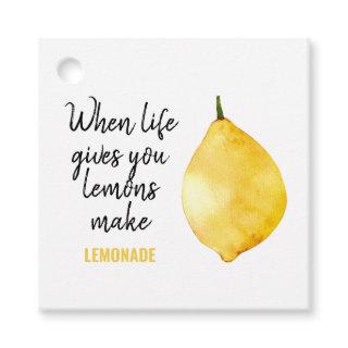 Modern Funny Lemon Yellow Quote Favor Tags