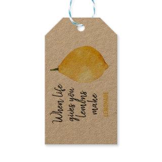 Modern Funny Lemon Yellow Quote Gift Tags