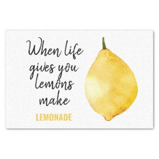 Modern Funny Lemon Yellow Quote Tissue Paper