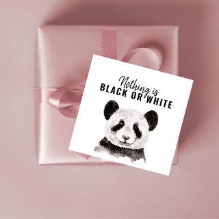 Modern Funny Panda Black And White With Quote Favor Tags