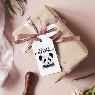 Modern Funny Panda Black And White With Quote Gift Tags
