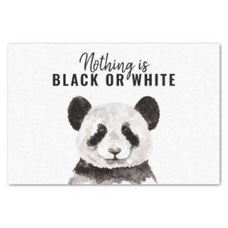 Modern Funny Panda Black And White With Quote Tissue Paper