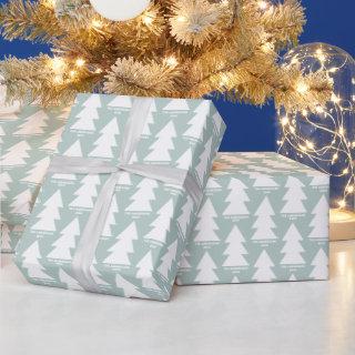 Modern geometric blue Christmas tree graphic Wrapp