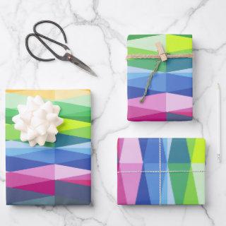 Modern Geometric Shapes Rainbow Pattern  Sheets