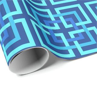 Modern Geometric Squares, Cobalt and Sky Blue