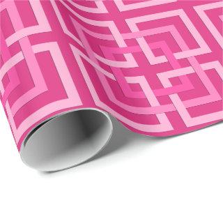 Modern Geometric Squares, Fuchsia and Light Pink