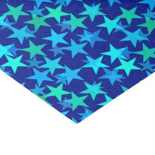 Modern Geometric Stars, Cobalt Blue and Turquoise Tissue Paper