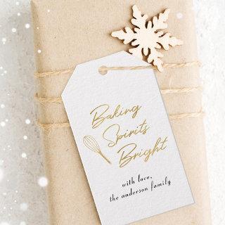 Modern Gold Baking Spirits Bright Christmas Baking Gift Tags