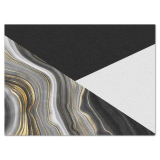 Modern Gold & Gray Agate Geode Tissue Paper