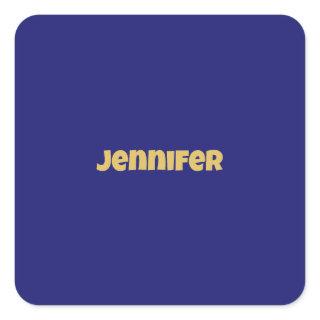 Modern Gold Midnight Blue Color Plain Unique Square Sticker